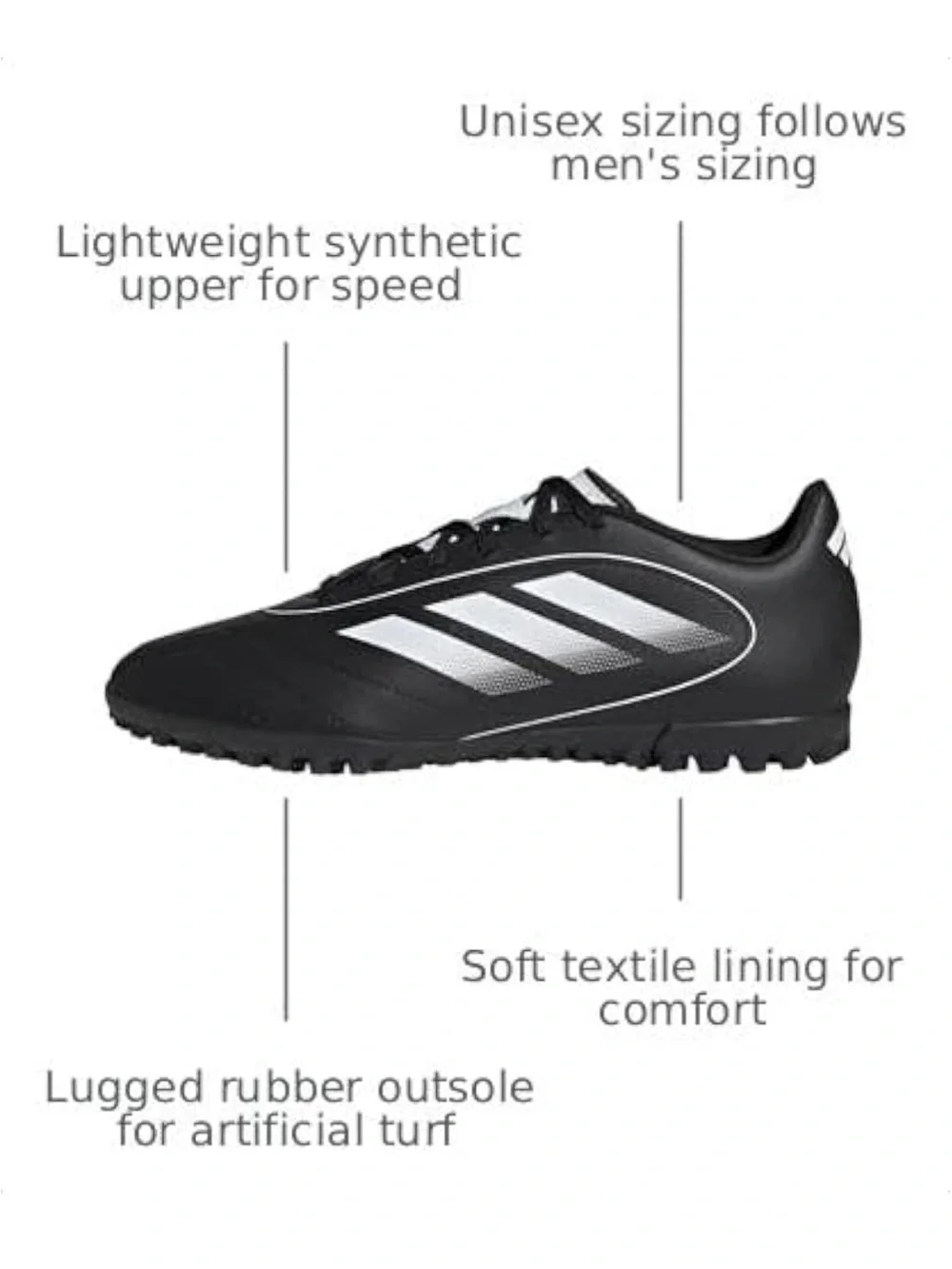 Adidas Unisex Adult Goletto IX Turf Soccer Shoes Men’s size 8/women’s 9 NEW